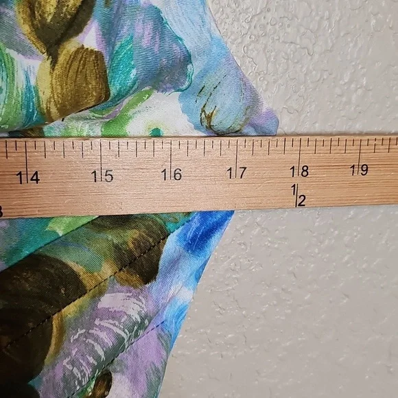 True Vintage Alix Of Miami 1950s Fit And Flare Floral Dress Blue, Green Cupcake - Picture 16 of 17